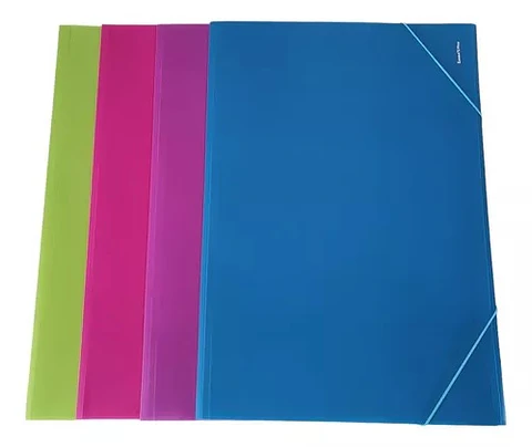 Carpeta Lama Doble Oficio 3 Solapas Translucida C/elastico