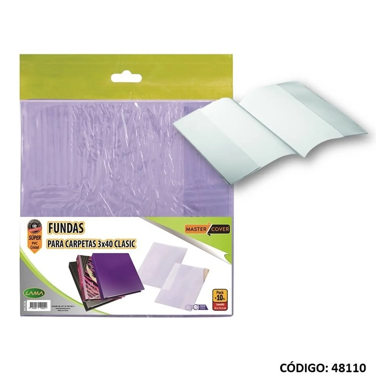Funda Lama Para Carpeta 3x40 X10u Pvc 1