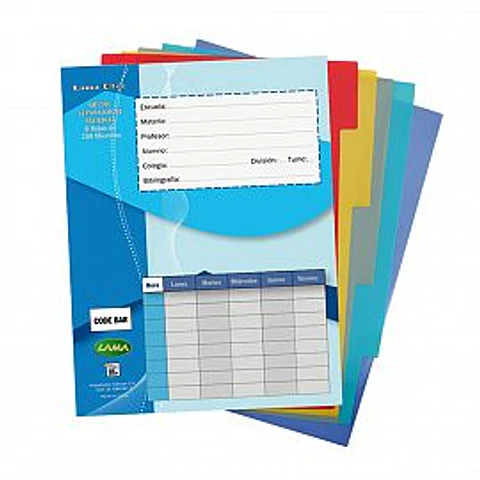 Separador Lama Escolar N°3 Pvc 6 Pos. V/colores