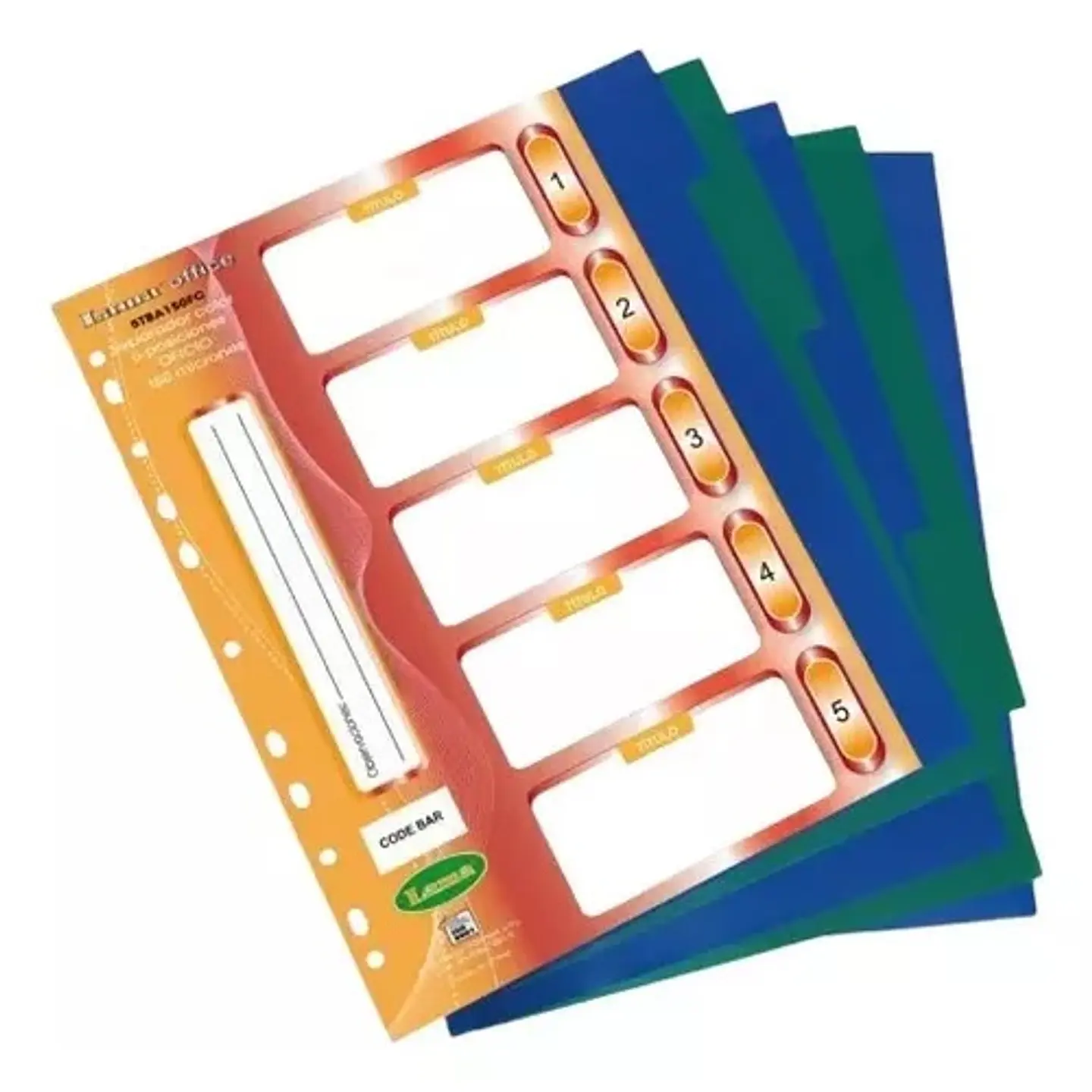 Separador Lama Oficio Pvc 5 Pos. V/colores 1