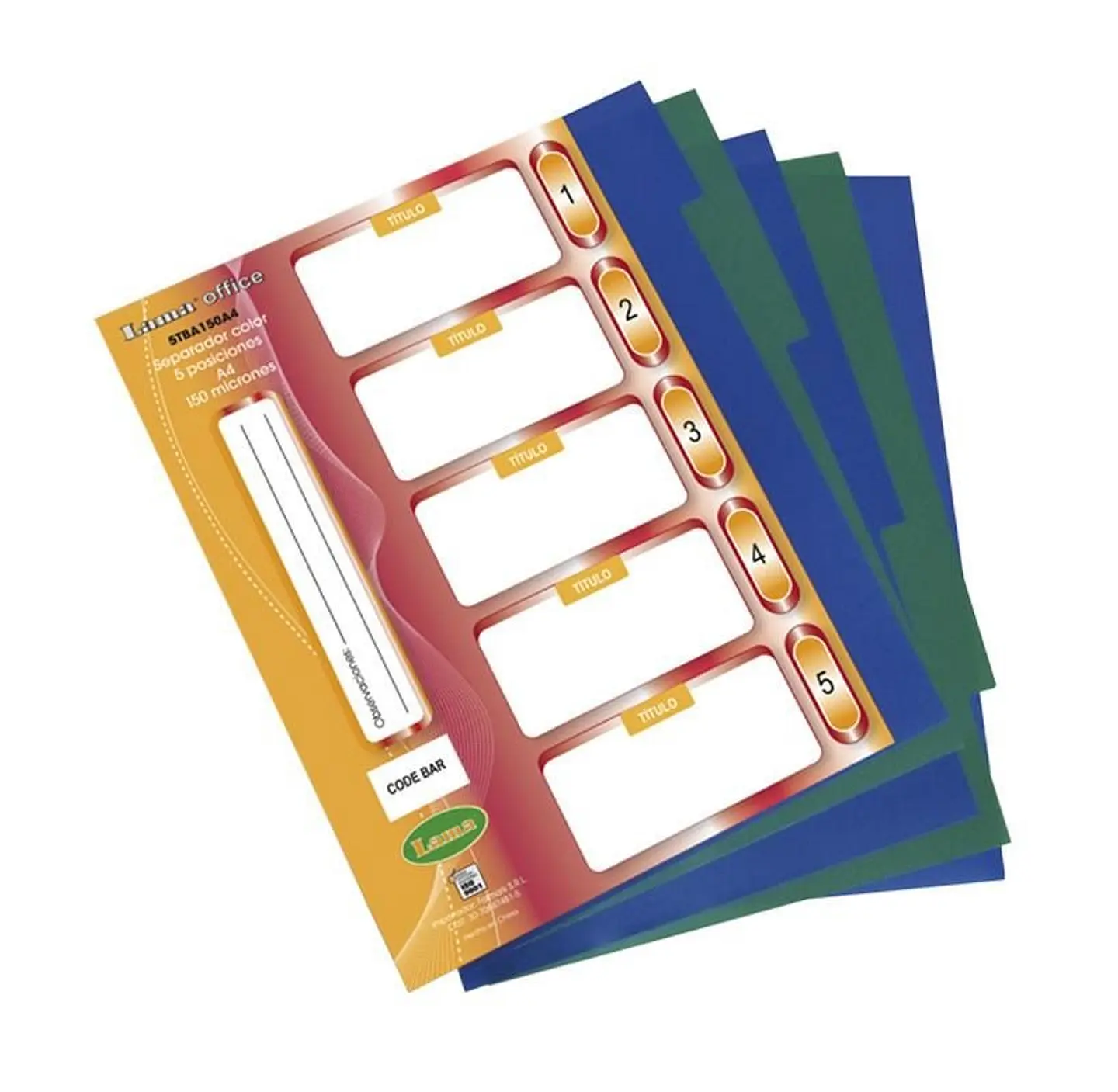 Separador Lama A4 Pvc 5 Pos. V/colores 1