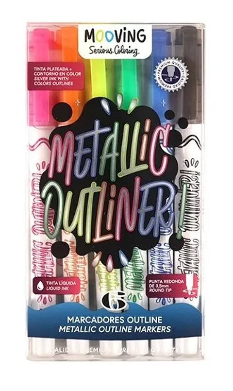 Marcador Mooving Outliner Metalico X6u Punta Redonda (3022006)