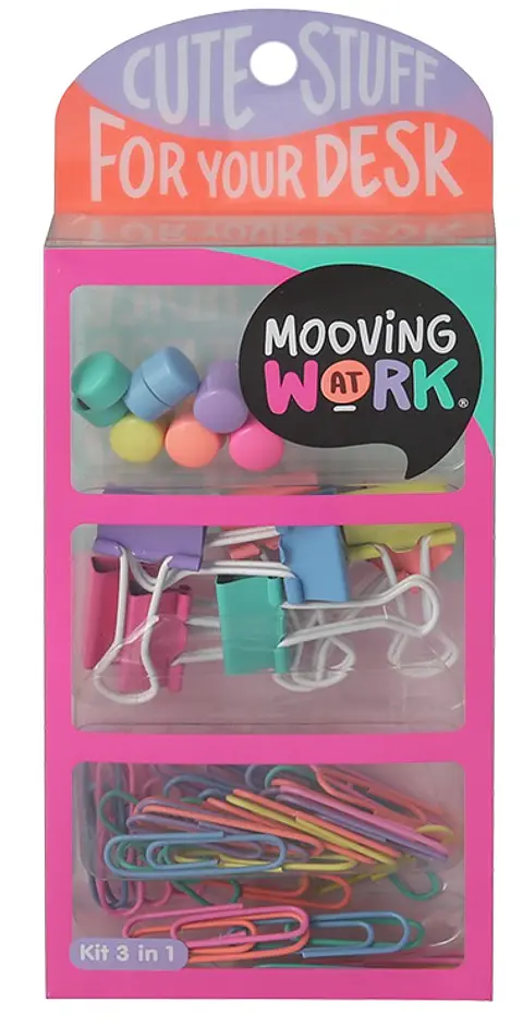 Kit Mooving 3 En 1 Maw Mania Pink Clips-binder- Magnets (2112060302)