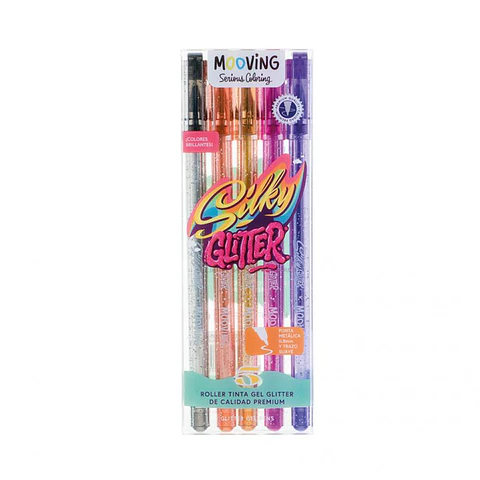 Roller Ball Mooving Tinta Gel Glitter X 5u. V/colores (3071605)