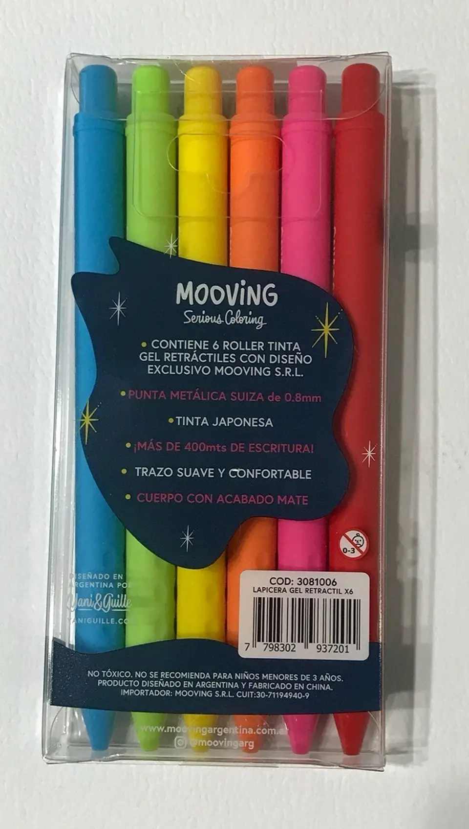 Roller Ball Mooving Tinta Gel Rt X 6u. V/colores (3081006) 1