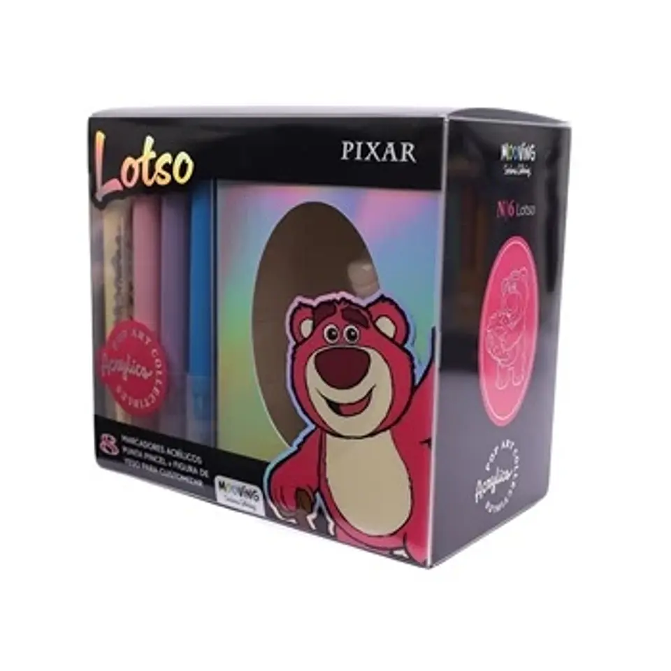 Figura De Yeso Lotso Mooving Para Colorear + 8 Marcadores De Acrilico Punta Pincel (3112103) 1
