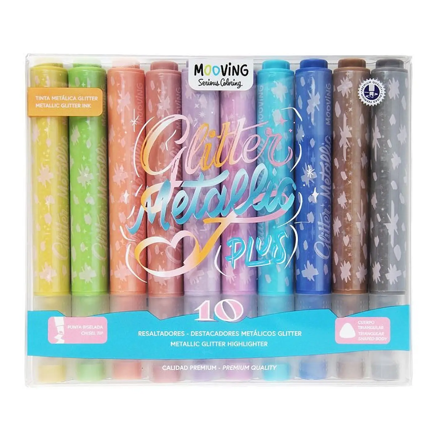 Resaltador Mooving Metalico Glitter Blister X10u (3051610) 1