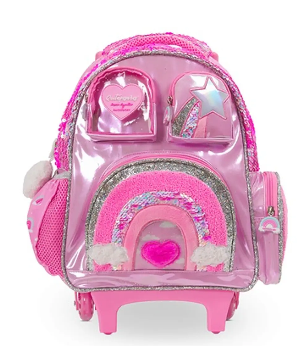 Mochila Mooving Quitapesares Nube Arcoiris C/carro 14