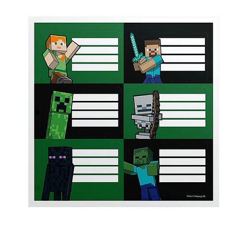 Etiquetas Mooving Escolar Minecraft (1301248)
