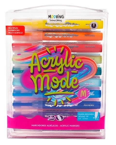 Marcadores Mooving Coloring Acrilicos X20u (3022120)