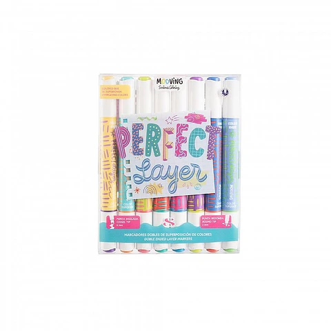 Marcador Mooving Doble Punta De Superposicion Blister X 8 Colores (3021408)