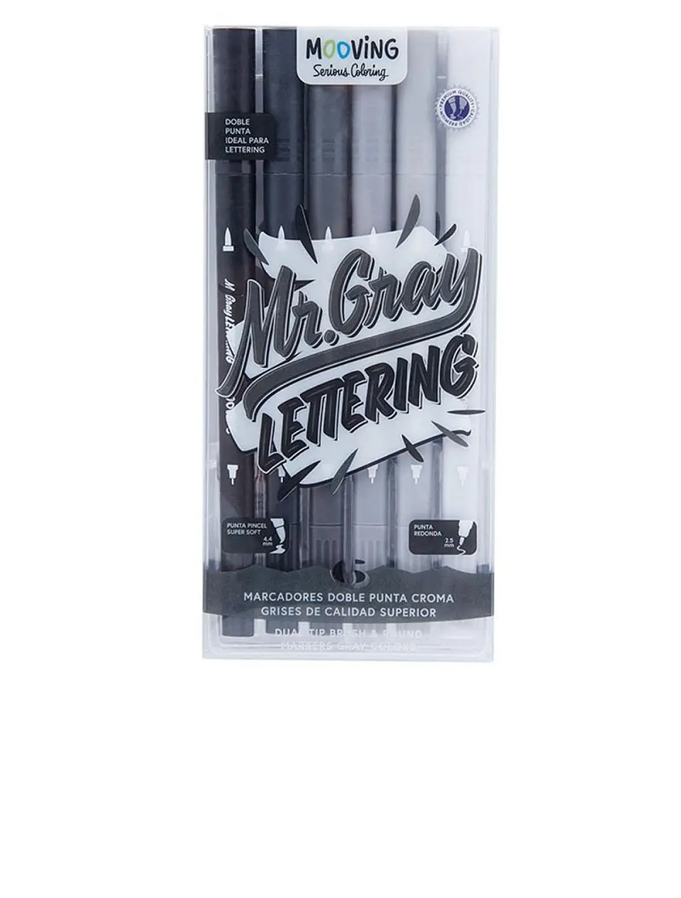 Marcador Mooving Doble Punta Croma Grises X 6u. (3091506) 1