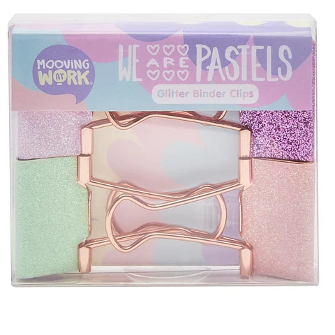 Binder Mooving Clips Pastel Glitter X4u (2102020305)