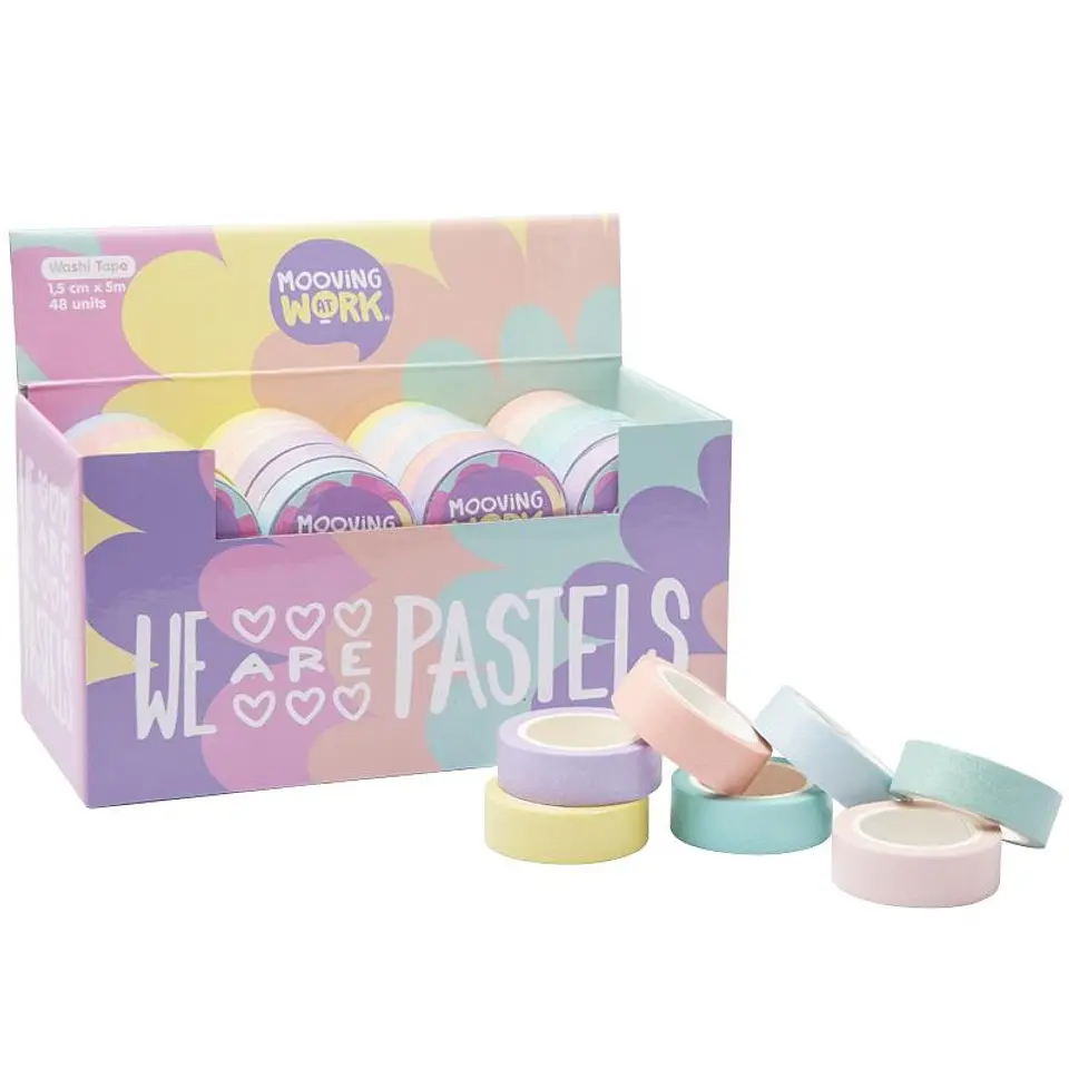 Cinta Decorativa Mooving Tape Pastel Glitter 1.5cm X 5mts (2102110301) 1
