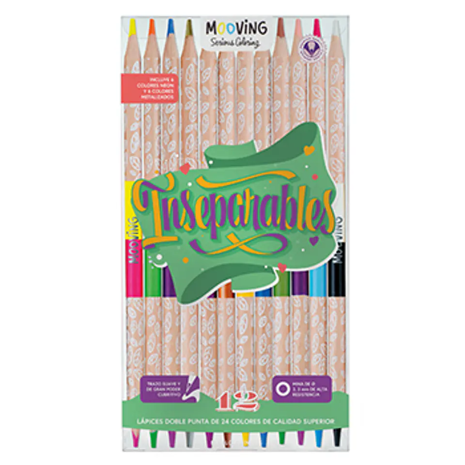 Lapiz Bicolor Mooving Doble Punta X 12u. (24 Colores) (3011412) 1