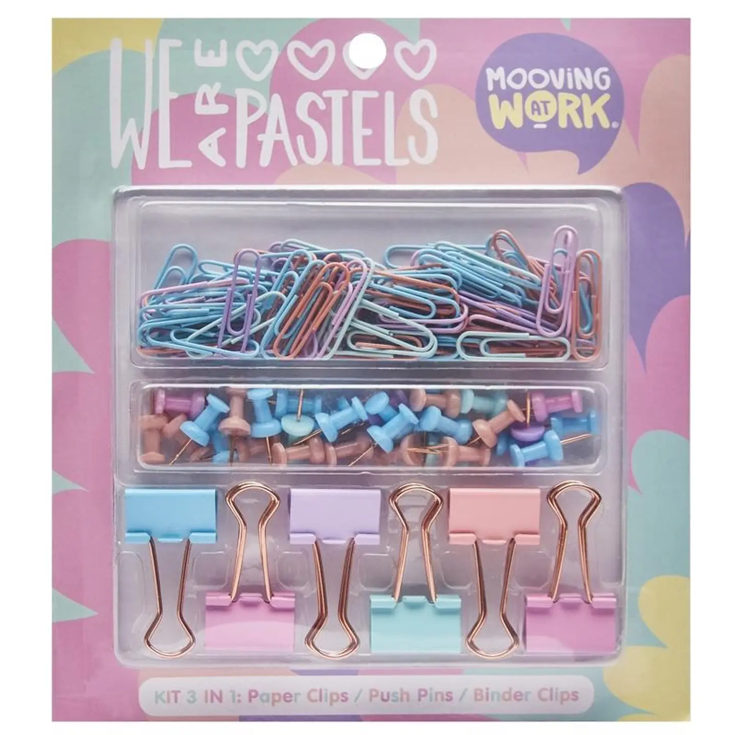 Kit Mooving Pastel Binder/chinche/clips (2102060701) 1
