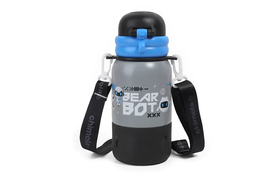 Botella Termica Chimola Bearbot 500 Ml Con Correa Y Vaso (bz98) 1