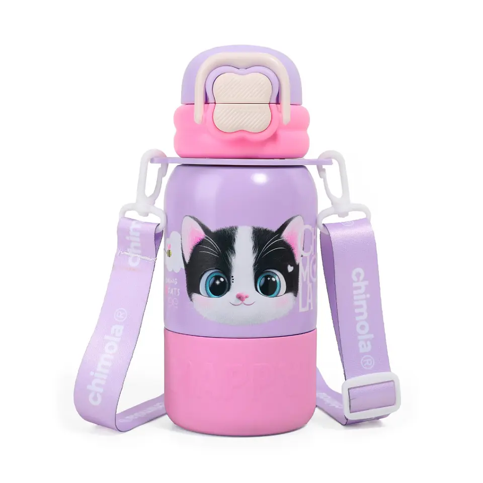 Botella Termica Chimola Cat 500 Ml Con Correa Y Vaso (bz95) 1