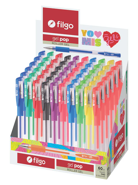 Bolígrafo Filgo Roller Gel Pop Display x60