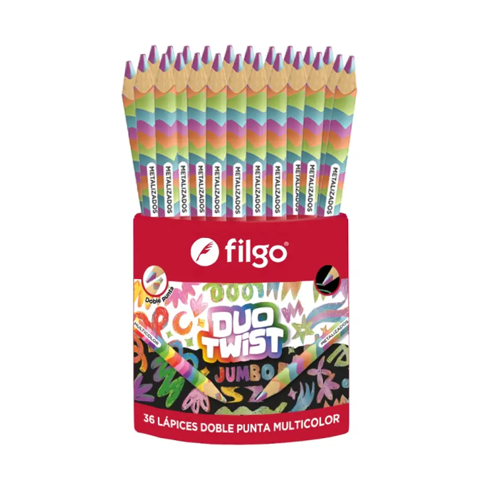 Lápices Grafito Filgo Jumbo De Madera Duo Twist x36 1