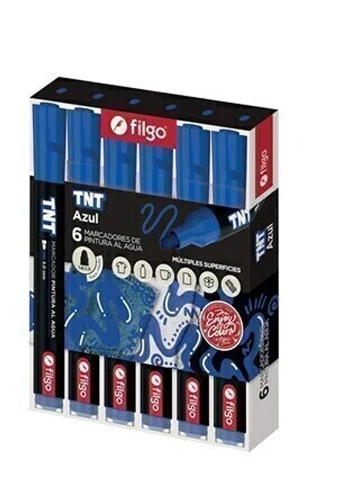 Marcador Filgo Pintura Al Agua TNT Trazo Medio Azul 3.0