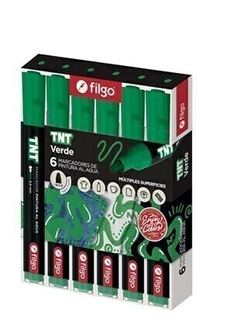 Marcador Filgo Pintura Al Agua TNT Trazo Medio Verde 3.0