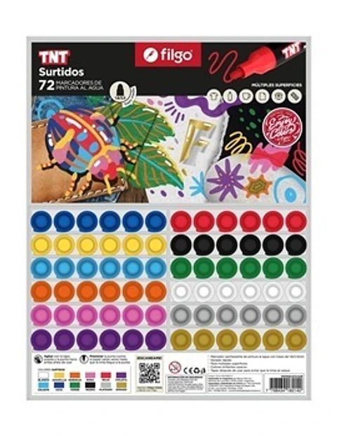 Marcador Filgo Pintura Al Agua TNT x72 Surtido