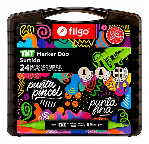 Marcadores Acrílicos Filgo TNT Marker Duo x24