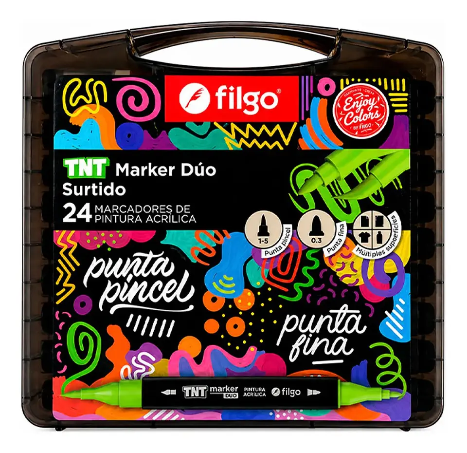 Marcadores Acrílicos Filgo TNT Marker Duo x24 1