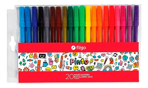 Marcadores Escolares Filgo Pinto Surtidos x20