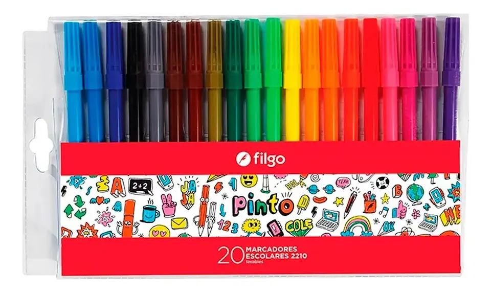 Marcadores Escolares Filgo Pinto Surtidos x20 1