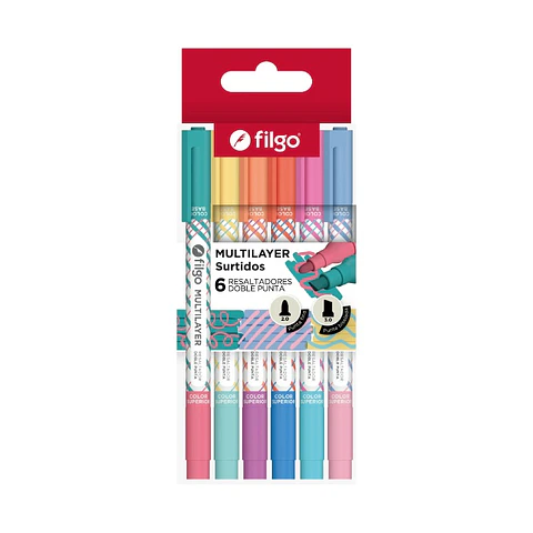 Resaltadores Filgo Doble Punta x6