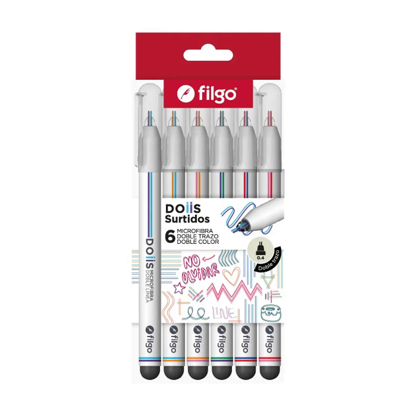 Microfibra Filgo Doble Trazo Doiis x6 Surtido 1