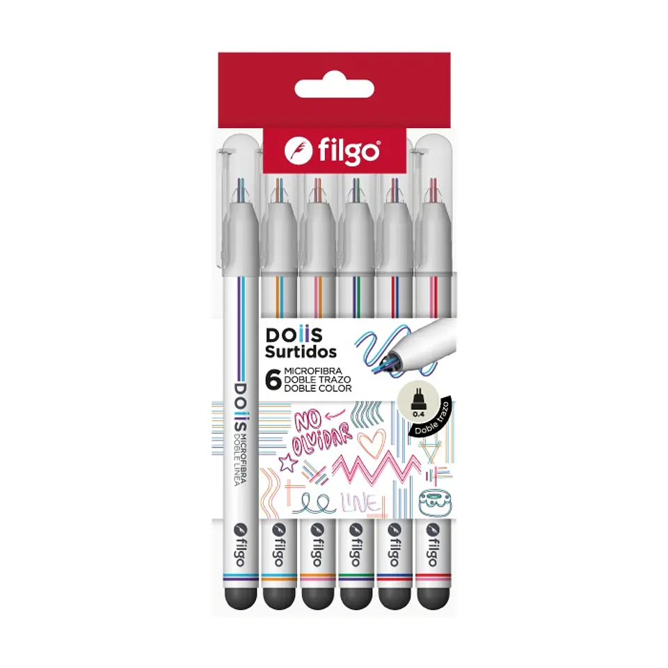 Microfibra Filgo Doble Trazo Doiis x6 Surtido 1