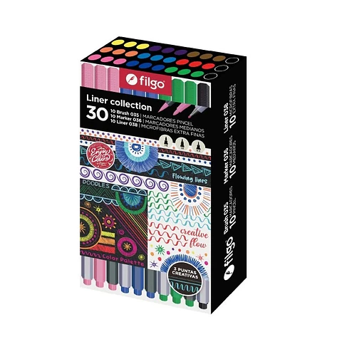 Set Filgo Enjoy Liner 038 + Marker 036 + Brush 035 x30