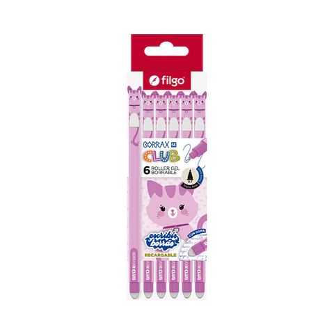 Roller Gel Borrable Filgo Borrax Se Club Gatito