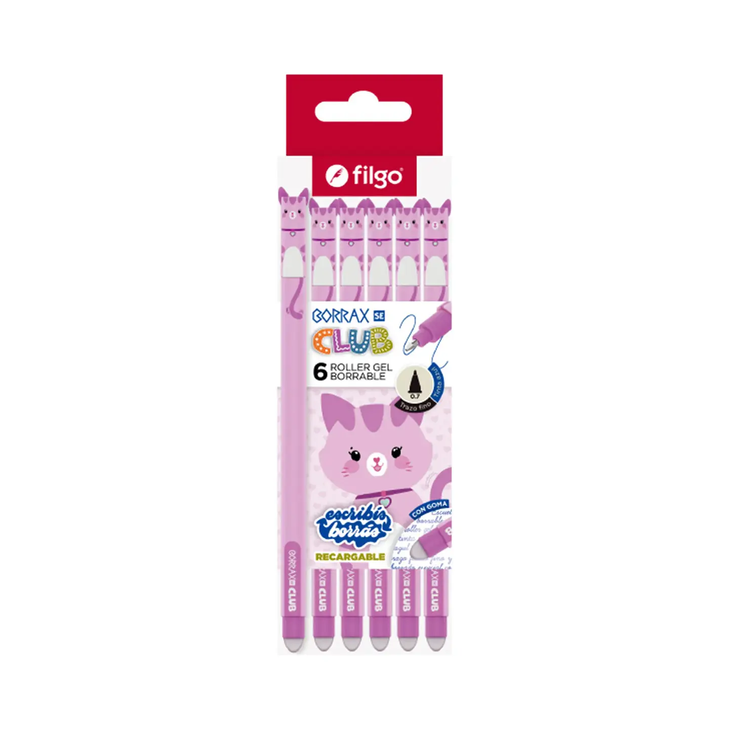 Roller Gel Borrable Filgo Borrax Se Club Gatito 1