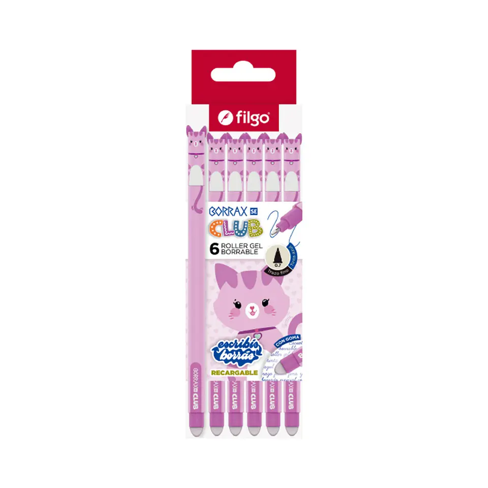 Roller Gel Borrable Filgo Borrax Se Club Gatito 1