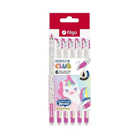 Roller Gel Borrable Filgo Borrax Se Club Unicornio