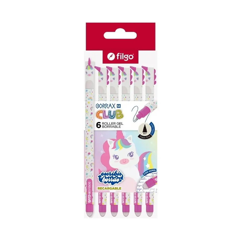 Roller Gel Borrable Filgo Borrax Se Club Unicornio 1
