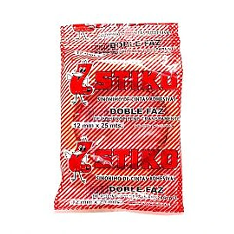 Cinta Stiko Doble Faz Transparente 12mm x 25m