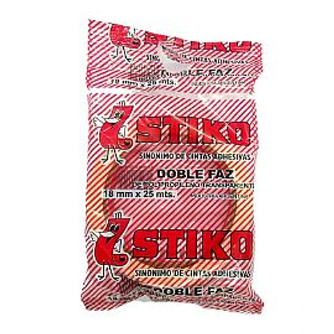 Cinta Stiko Doble Faz Transparente 18mm x 25m