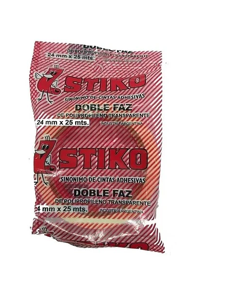 Cinta Stiko Doble Faz Transparente 24mm x 25m