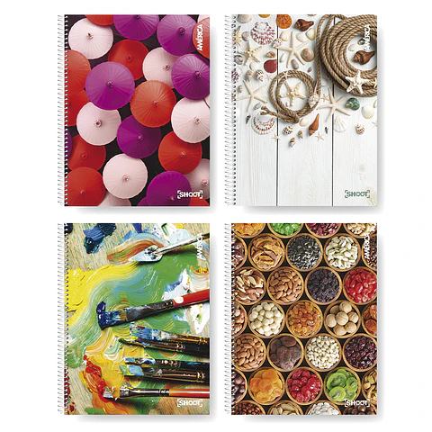 Cuaderno America 16x21 Shoot Tapa Dura 120 Hojas Con Espiral Rayado