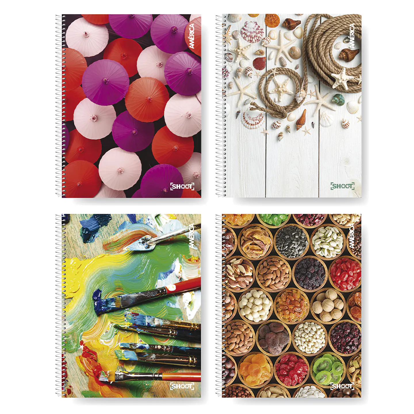 Cuaderno America 16x21 Shoot Tapa Dura 120 Hojas Con Espiral Rayado 1