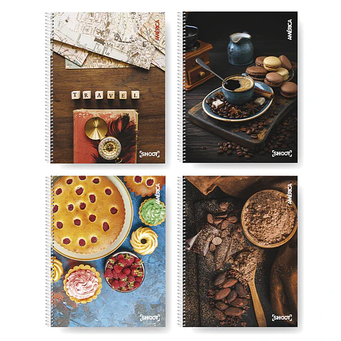 Cuaderno America 29.7 cm Shoot Tapa Dura 120 Hojas Con Espiral Rayado