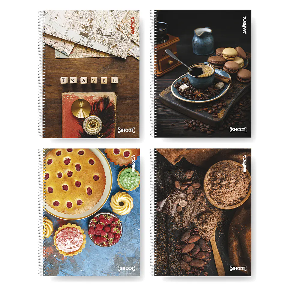 Cuaderno America 29.7 cm Shoot Tapa Dura 120 Hojas Con Espiral Rayado 1
