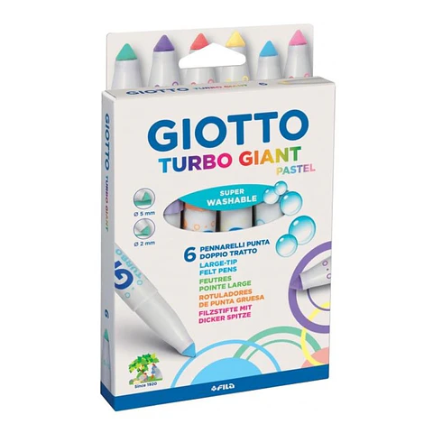 Marcador Giotto Turbo Giant Pastel x6