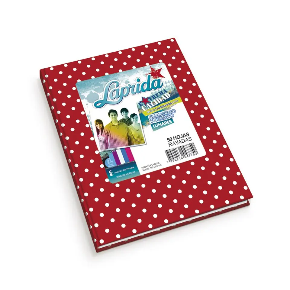 Cuaderno Laprida Lunares 50 Hojas Tapa Dura Varios Colores Rayado 1