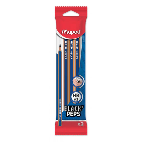 Lápiz Grafito Maped Black Peps Navy HB x3